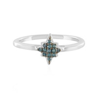 Bague en argent et Diamant SI1 bleu