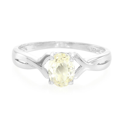 Bague en argent et Kunzite jaune canari