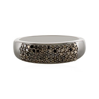 Bague en argent et Diamant noir