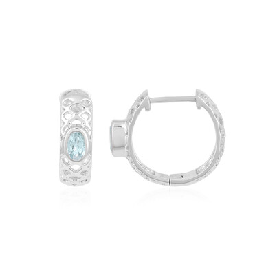 Boucles d'oreilles en argent et Aigue-marine