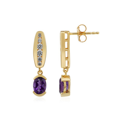 Boucles d'oreilles en argent et Améthyste