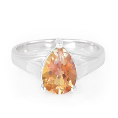 Bague en argent et Topaze mystique rouge du soir