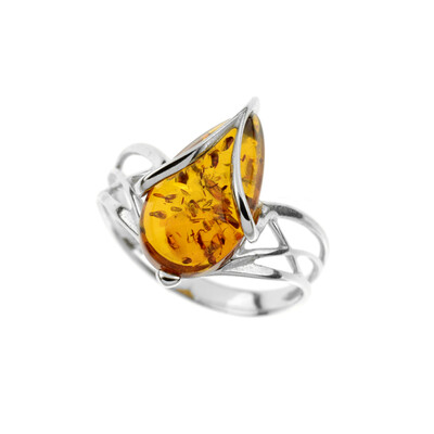 Bague en argent et Ambre baltique (dagen)