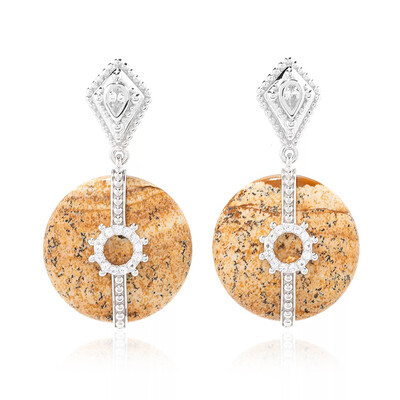 Boucles d'oreilles en argent et Jaspe Paysage (Dallas Prince Designs)