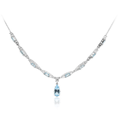 Collier en argent et Topaze bleu ciel