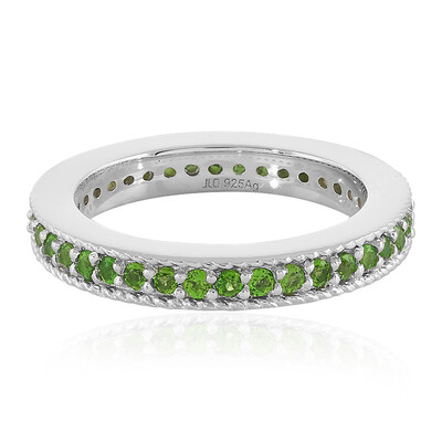 Bague en argent et Diopside de Russie