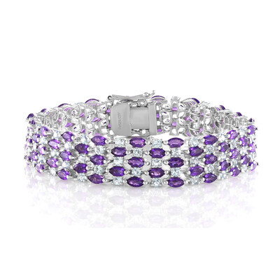 Bracelet en argent et Améthyste de Zambie