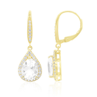 Boucles d'oreilles en argent et Topaze blanche