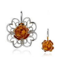 Pendentif en argent et Ambre baltique