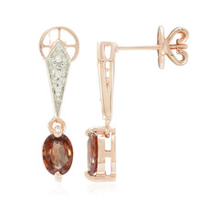 Boucles d'oreilles en or et Zircon cannelle