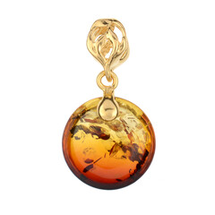 Pendentif en argent et Ambre de la Baltique Lever du soleil