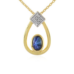 Collier en argent et Saphir étoilé bleu