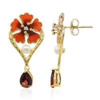 Boucles d'oreilles en argent et Grenat du Mozambique