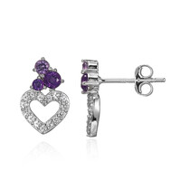 Boucles d'oreilles en argent et Améthyste de Zambie