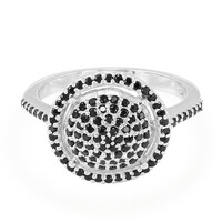 Bague en argent et Spinelle noir