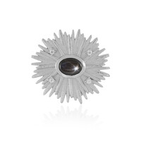 Pendentif en argent et Saphir étoilé noir