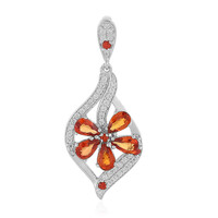 Pendentif en argent et Saphir rouge du soir
