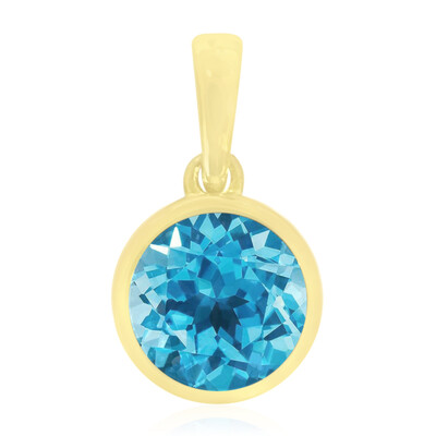 Pendentif en or et Topaze bleu Suisse