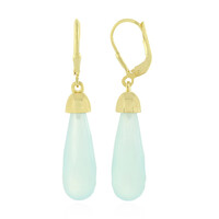 Boucles d'oreilles en argent et Calcédoine d'eau