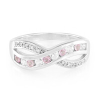 Bague en argent et Saphir rose de Ceylan