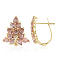 Boucles d'oreilles en or et Saphir Padparadscha non chauffé (AMAYANI)