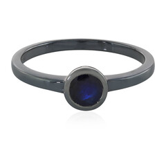 Bague en argent et Saphir bleu de Madagascar