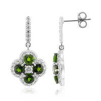 Boucles d'oreilles en argent et Diopside de Russie