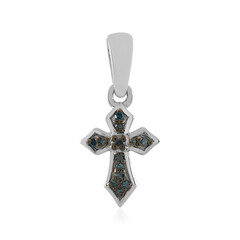 Pendentif en argent et Diamant bleu I2
