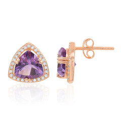 Boucles d'oreilles en argent et Améthyste de Zambie