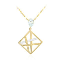 Collier en argent et Topaze bleu ciel
