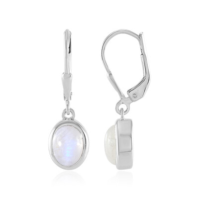 Boucles d'oreilles en argent et Pierre de Lune arc-en-ciel (MONOSONO COLLECTION)