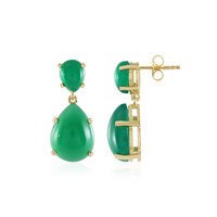 Boucles d'oreilles en argent et Calcédoine verte