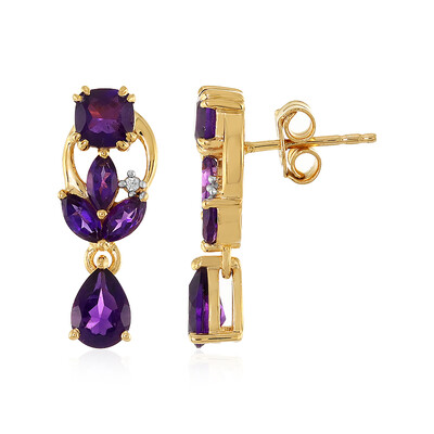 Boucles d'oreilles en argent et Améthyste