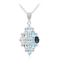 Collier en argent et Topaze bleu de Londres