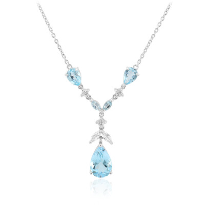 Collier en argent et Topaze bleu ciel