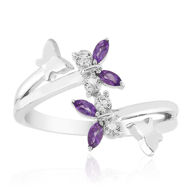 Bague en argent et Améthyste de Zambie