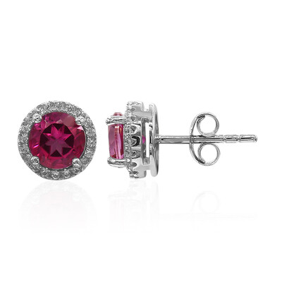 Boucles d'oreilles en argent et Topaze rose