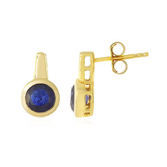Boucles d'oreilles en argent et Saphir bleu de Madagascar