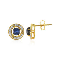 Boucles d'oreilles en argent et Saphir étoilé bleu