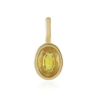 Pendentif en argent et Saphir jaune de Madagascar