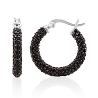 Boucles d'oreilles en argent et Spinelle noir