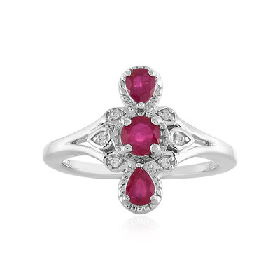 Bague en argent et Rubis de Madagascar