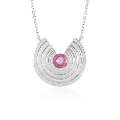 Collier en argent et Saphir rose de Madagascar (de Melo)