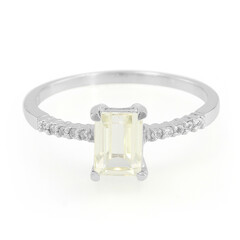 Bague en argent et Kunzite jaune canari