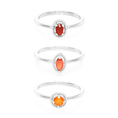 Bague en argent et Opale de feu de Querétaro