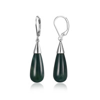 Boucles d'oreilles en argent et Agate mousse