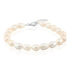 Bracelet en argent et Perle blanche de culture d'eau douce (TPC)