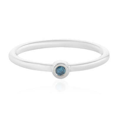 Bague en argent et Diamant bleu