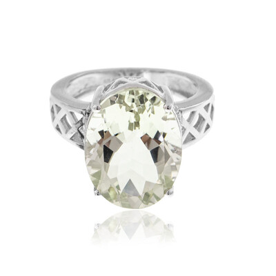 Bague en argent et Améthyste verte