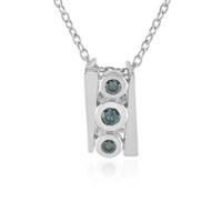 Collier en argent et Diamant bleu I2